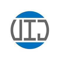 UIJ letter logo design on white background. UIJ creative initials circle logo concept. UIJ letter design. vector