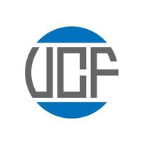 diseño de logotipo de letra ucf sobre fondo blanco. concepto de logotipo de círculo de iniciales creativas de ucf. diseño de letras ucf. vector