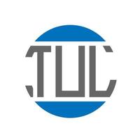 diseño de logotipo de letra tul sobre fondo blanco. concepto de logotipo de círculo de iniciales creativas de tul. diseño de letras tul. vector