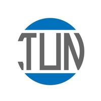 diseño de logotipo de letra tun sobre fondo blanco. sintonice el concepto de logotipo circular de iniciales creativas. diseño de letras tun. vector