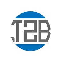 diseño de logotipo de letra tzb sobre fondo blanco. concepto de logotipo de círculo de iniciales creativas tzb. diseño de letras tzb. vector