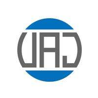 diseño de logotipo de letra uaj sobre fondo blanco. concepto de logotipo de círculo de iniciales creativas de uaj. diseño de letras uaj. vector