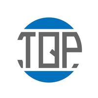 diseño de logotipo de letra tqp sobre fondo blanco. concepto de logotipo de círculo de iniciales creativas tqp. diseño de letras tqp. vector