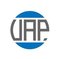 diseño de logotipo de letra uap sobre fondo blanco. concepto de logotipo de círculo de iniciales creativas de uap. diseño de letra uap. vector