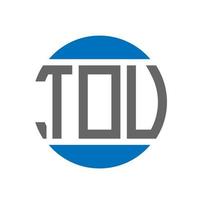 TOU letter logo design on white background. TOU creative initials circle logo concept. TOU letter design. vector