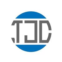 diseño de logotipo de letra tjc sobre fondo blanco. concepto de logotipo de círculo de iniciales creativas de tjc. diseño de letras tjc. vector