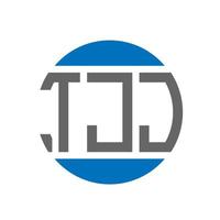 diseño de logotipo de letra tjj sobre fondo blanco. concepto de logotipo de círculo de iniciales creativas de tjj. diseño de letras tjj. vector