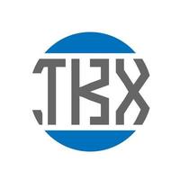 diseño de logotipo de letra tkx sobre fondo blanco. concepto de logotipo de círculo de iniciales creativas tkx. diseño de letras tkx. vector