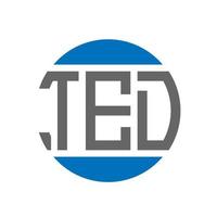 diseño de logotipo de letra ted sobre fondo blanco. concepto de logotipo de círculo de iniciales creativas de ted. diseño de letra ted. vector