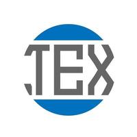 diseño de logotipo de letra tex sobre fondo blanco. concepto de logotipo de círculo de iniciales creativas de tex. diseño de letras de texto. vector