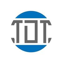 diseño de logotipo de letra tdt sobre fondo blanco. concepto de logotipo de círculo de iniciales creativas tdt. diseño de letras tdt. vector