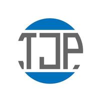 diseño de logotipo de letra tjp sobre fondo blanco. concepto de logotipo de círculo de iniciales creativas de tjp. diseño de letra tjp. vector