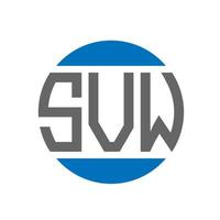 diseño de logotipo de letra svw sobre fondo blanco. concepto de logotipo de círculo de iniciales creativas de svw. diseño de letras svw. vector