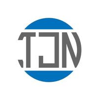 diseño de logotipo de letra tjn sobre fondo blanco. concepto de logotipo de círculo de iniciales creativas de tjn. diseño de letras tjn. vector