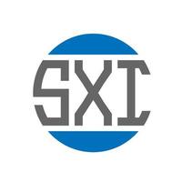 diseño de logotipo de letra sxi sobre fondo blanco. concepto de logotipo de círculo de iniciales creativas sxi. diseño de letras sxi. vector