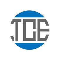 diseño de logotipo de letra tce sobre fondo blanco. concepto de logotipo de círculo de iniciales creativas de tce. diseño de carta tce. vector