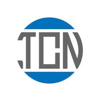 diseño de logotipo de letra tcn sobre fondo blanco. concepto de logotipo de círculo de iniciales creativas tcn. diseño de letras tcn. vector