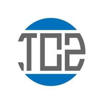 diseño de logotipo de letra tcz sobre fondo blanco. concepto de logotipo de círculo de iniciales creativas de tcz. diseño de letras tcz. vector
