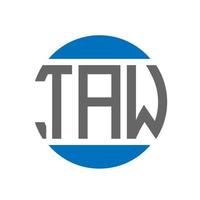 diseño de logotipo de letra taw sobre fondo blanco. concepto de logotipo de círculo de iniciales creativas de taw. diseño de letra taw. vector