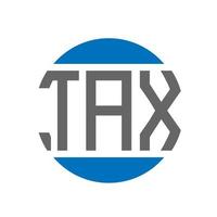 diseño de logotipo de carta de impuestos sobre fondo blanco. concepto de logotipo de círculo de iniciales creativas de impuestos. diseño de carta de impuestos. vector