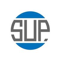 diseño de logotipo de letra sup sobre fondo blanco. sup concepto de logotipo de círculo de iniciales creativas. sup diseño de carta. vector