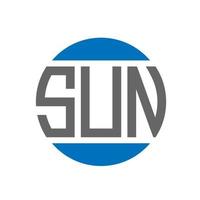 SUN letter logo design on white background. SUN creative initials circle logo concept. SUN letter design. vector
