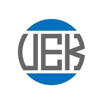 UEK letter logo design on white background. UEK creative initials circle logo concept. UEK letter design. vector