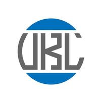 diseño de logotipo de letra ukl sobre fondo blanco. concepto de logotipo de círculo de iniciales creativas de ukl. diseño de letras ukl. vector