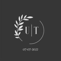 Initial letter UT wedding monogram logo design inspiration vector