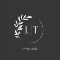Initial letter LT wedding monogram logo design inspiration vector