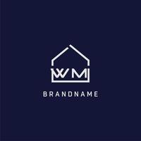 Initial letter WM roof real estate logo design ideas vector