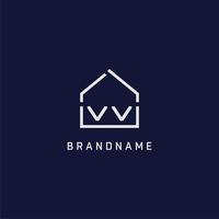 Initial letter VV roof real estate logo design ideas vector