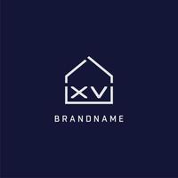 Initial letter XV roof real estate logo design ideas vector