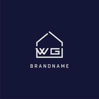 Initial letter WG roof real estate logo design ideas vector