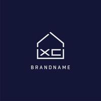 Initial letter XC roof real estate logo design ideas vector