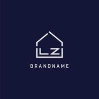 Initial letter LZ roof real estate logo design ideas vector