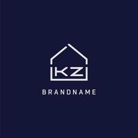 Initial letter KZ roof real estate logo design ideas vector