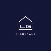 Initial letter LG roof real estate logo design ideas vector