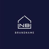 Initial letter NB roof real estate logo design ideas vector