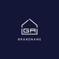 Initial letter GA roof real estate logo design ideas vector