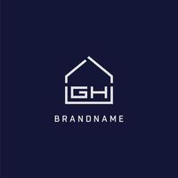 Initial letter GH roof real estate logo design ideas vector