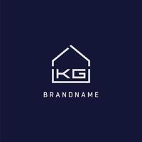 Initial letter KG roof real estate logo design ideas vector