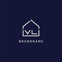 Initial letter VL roof real estate logo design ideas vector