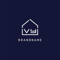 Initial letter VY roof real estate logo design ideas vector