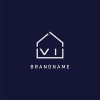 Initial letter VI roof real estate logo design ideas vector