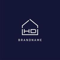 Initial letter HD roof real estate logo design ideas vector