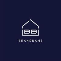 Initial letter BB roof real estate logo design ideas vector