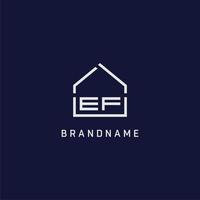 Initial letter EF roof real estate logo design ideas vector