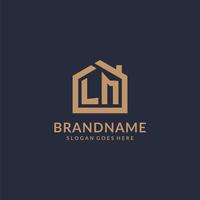 Initial letter LM logo with simple minimalist home shape icon design vector