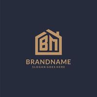 Initial letter BM logo with simple minimalist home shape icon design vector